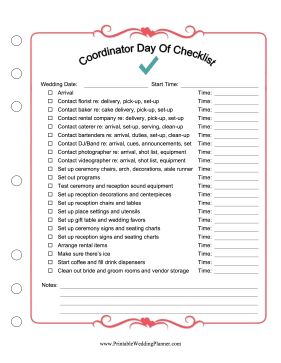 Before the ceremony and reception, a wedding planner or day-of coordinator can use this printable checklist to prepare the venue for a wedding. Free to download and print Day Of Wedding Checklist For Planner, Wedding Event Planner Checklist, Wedding Reception Checklist Printable, Mistress Of Ceremonies Checklist, Day Of Coordinator Checklist Free Printable, Wedding Decorating Checklist, Day Of Wedding Coordinator Duties Checklist, Wedding Coordinator Rehearsal Checklist, Wedding Coordinator Checklist Day Of