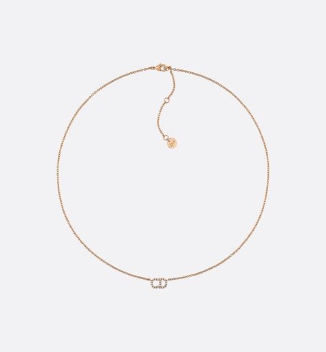 Clair D Lune Necklace Gold-Finish Metal and White Crystals - products | DIOR Christian Dior Necklace, Dream Things, Dior Necklace, Designers Jewelry Collection, Metal Fashion, Dope Jewelry, White Crystals, Woven Bracelets, Girly Jewelry