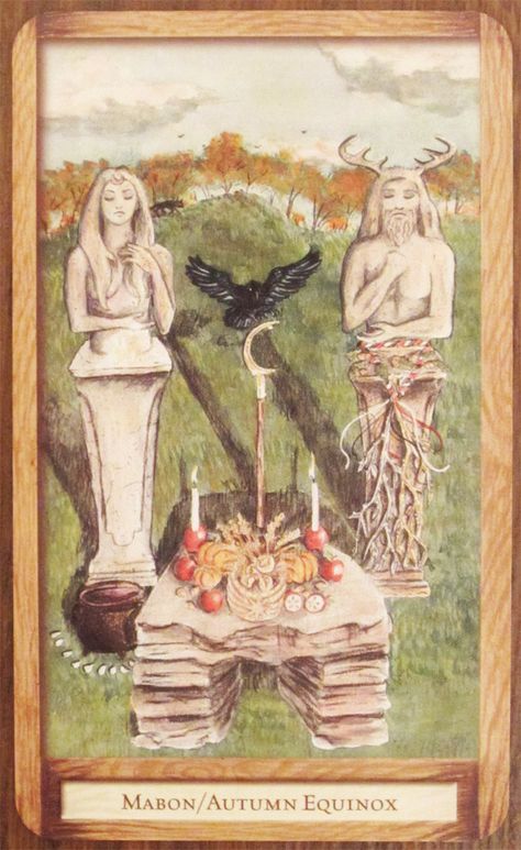 Mabon / The Hidden Path Tarot / Raven Grimassi Wicca Mabon, Alban Elfed, Equinox Autumn, Samhain Halloween, Autumnal Equinox, Pagan Art, Wiccan Spells, Beltane, Harvest Festival