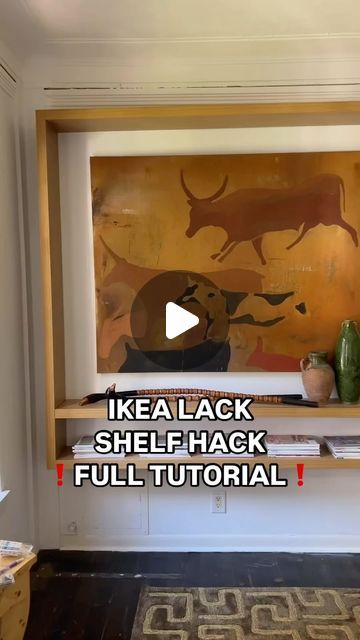 Svalnas Ikea Hack, Ikea Floating Shelves Hack, Diy Ikea Lack Shelf, Ikea Lack Wall Shelf Ideas, Ikea Lack Shelf Hack, Lack Ikea Ideas, Floating Shelf Hack, Lack Bookshelf, Ikea Lack Shelf Ideas