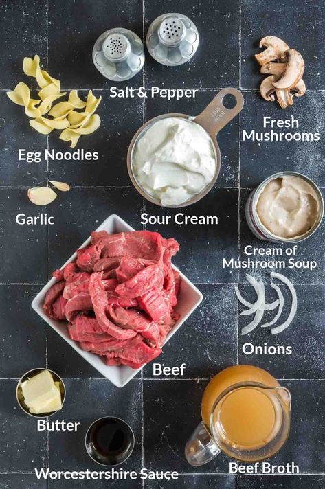 Beef Stroganoff Sour Cream, Flap Meat Recipes, Beef Chuck Steak, Noodles Dishes, Steak Stroganoff, Beef Mushroom Stroganoff, Easy Mushroom Soup, Homemade Beef Stroganoff, Beef Chuck Steaks