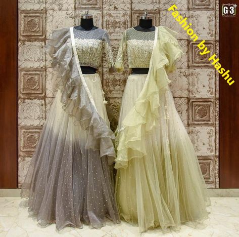 Top Treading For More Designs Click on our YouTube link Ruffle Lehanga Designs Latest, Ruffled Dupatta Lehenga, Frill Dupatta Designs With Lehenga, Ghaghra Designs Latest, Ruffle Dupatta Lehenga, Croptop Lehenga Designs Latest, Lehenga With Ruffle Dupatta, Indian Fancy Dress, Lehenga Designs Latest