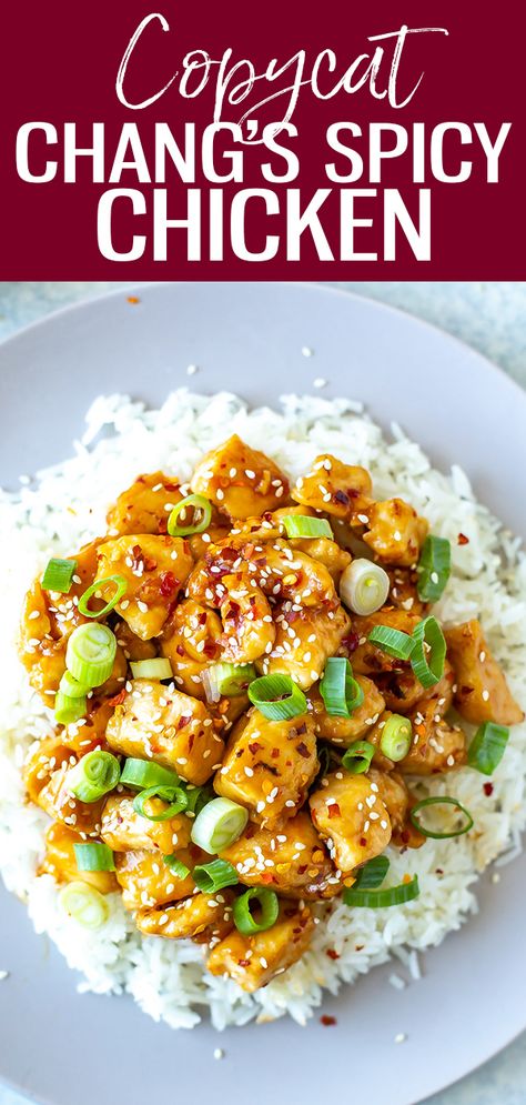 Pf Changs Spicy Chicken Recipe, Changs Spicy Chicken, Sweet And Spicy Chicken, Pf Changs, Spicy Chicken Recipes, Sauce For Chicken, Honey Chicken, Meal Prep Bowls, Sweet Chili Sauce