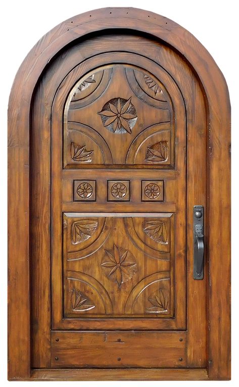 Arched Wooden Door, Single Entrance Door, Carved Front Door, Mexican House, Halloween Front Door Decorations, Forest Room, Halloween Front Door, Carved Door, Halloween Front Doors