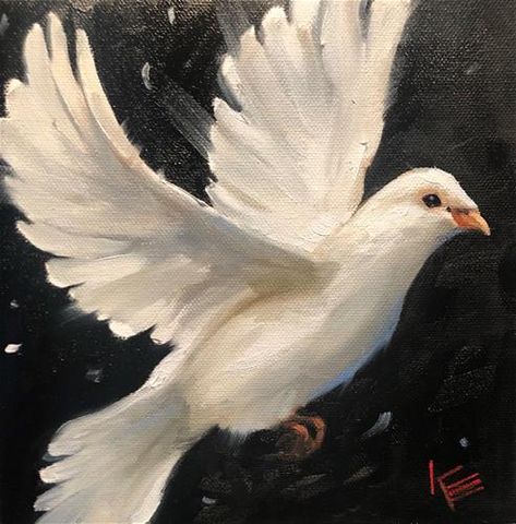 Dove Painting Aesthetic, Famous Bird Paintings, Dove Peace Art, Painting Of Doves, Dove Artwork Painting, Dove Of Peace Art, Dove Acrylic Painting, Dove Drawing Reference, Abstract Dove Painting