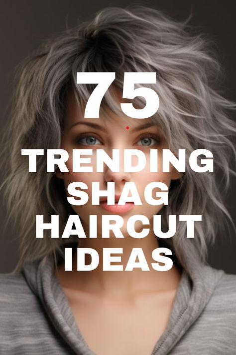 Looking for chic shag haircut ideas? This modern shag is all about texture and movement, perfect for adding volume to fine hair or enhancing natural waves! With its soft, face-framing layers and edgy, tousled style, this cut is both effortless and stylish. 💇‍♀️✨ Ideal for anyone wanting a low-maintenance look with a lot of personality! Shag Choppy Haircut, Face Frames For Medium Hair, Shag And Mullet Haircut, Shags For Short Fine Hair, Rock Chic Haircut, Rock And Roll Haircuts For Women, Shag Hairstyles Low Maintenance, Shaggy Hair For Fine Hair, Edgy Textured Haircuts