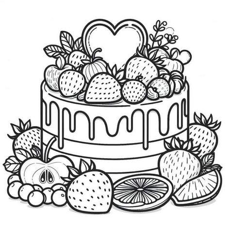 Food Colouring Pages, Easy Coloring Pages For Adults, Dessert Coloring Pages, Cake Coloring Pages, Food Coloring Pages, Rainbow Canvas, صفحات التلوين, Hello Kitty Coloring, Detailed Coloring Pages