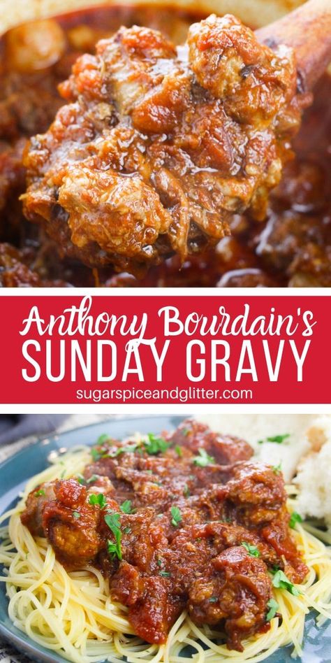 Best Spaghetti Meat Sauce, Italian Sauce Recipes, Italian Gravy, Sunday Gravy, Sauce Spaghetti, Spaghetti Meat Sauce, Best Spaghetti, Spaghetti Sauce Recipe, Italian Meats