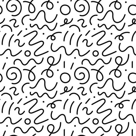 Organic Shape Pattern, Squiggle Art Doodles, Squiggle Illustration, Squiggle Doodles, Squiggle Drawing, Trendy Doodles, Squiggles Pattern, Doodle Graphic Design, Doodle Objects