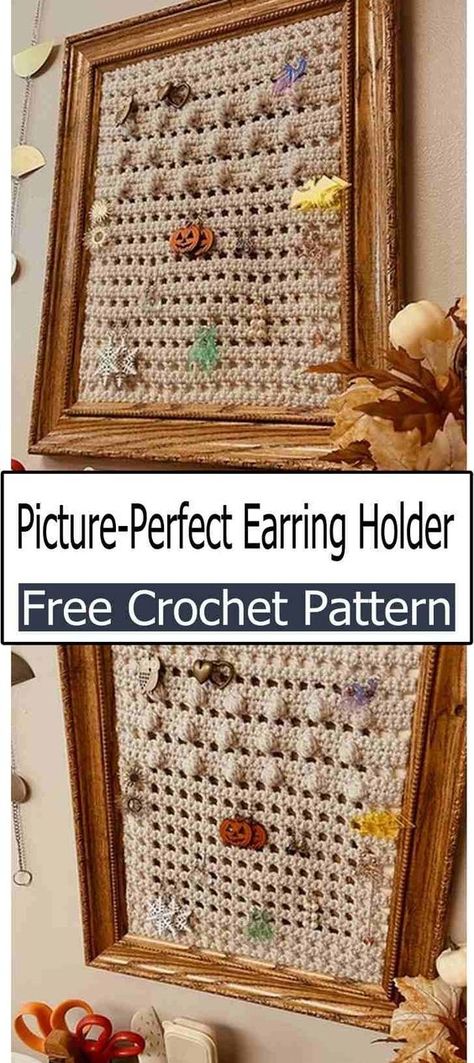 Crochet Earring Holder Crochet Earring Holder Pattern Free, Crochet Jewelry Holder Pattern, Crochet Earring Holder Pattern, Crochet Jewelry Holder Free Pattern, Earring Holder Crochet, Crochet Earring Holder, Crochet Jewelry Holder, Fox Hat Pattern, Crochet Yarn Holder