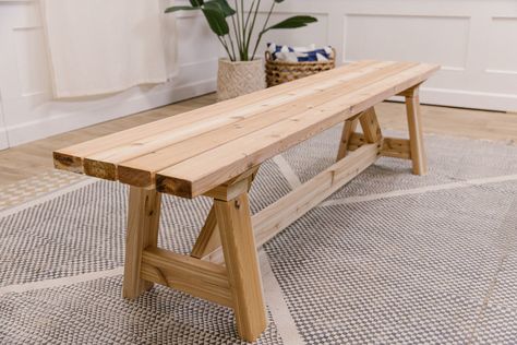 Diy Dining Bench, Bench Breakfast Nook, Diy Outdoor Dining, Diy Desktop Organizer, Diy Rustic Kitchen, Outdoor Dining Bench, Breakfast Nook Bench, Nook Bench, Wood Bench Outdoor