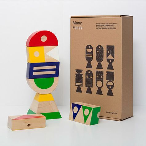 Many Faces — Oliver Helfrich Scandinavian Toys, Kitchenware Products, Japanese Packaging, Wooden Building, Wooden Building Blocks, Toy Packaging, Wooden Buildings, Japanese Toys, Non Toxic Paint