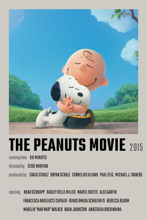 Movie Posters Animation, Poster Movie Ideas, The Peanuts Movie Characters, Cute Movie Posters, Charlie Brown Movie Poster, Peanut Movie, Peanuts Poster, Snoopy Movie, Charlie Brown Movie