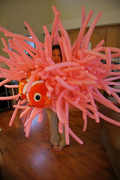 Stella the Sea Anemone | Stella's Halloween costume this yea… | Flickr - Photo Sharing! Sea Anemone Costume, Anemone Costume, Diy Adult Halloween Costumes, Nemo Costume, Best Group Halloween Costumes, Baby Kostüm, Homemade Halloween Costumes, Sea Anemone, Manualidades Halloween