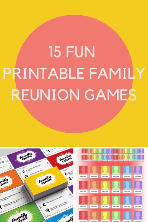 15 Printable Family Reunion Games For Large Groups - Fun Party Pop Games For Big Groups, Luau Party Games, Games For Large Groups, Family Reunion Activities, Funny Games For Groups, Large Group Games, Picnic Games, Indoor Family, Reunion Games