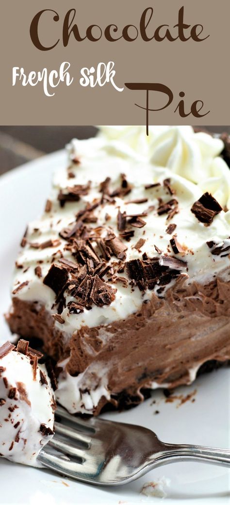 French Silk Pie No Raw Eggs, Perkins French Silk Pie Recipe, Best French Silk Pie Recipe, French Silk Pie Without Raw Eggs, Pioneer Woman French Silk Pie, Chocolate Cream Pies Recipes, French Silk Pie With Oreo Crust, Silk Pie Chocolate, Pies With Chocolate Graham Cracker Crust