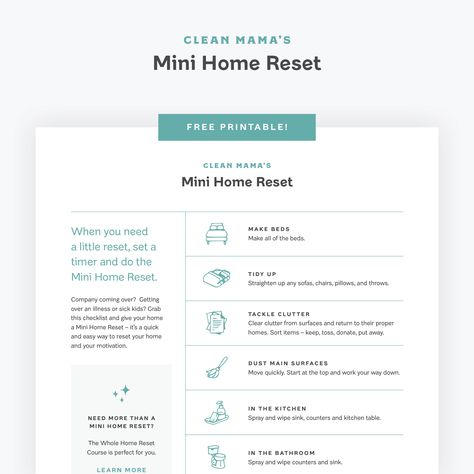 House Reset Checklist, House Reset, Home Reset, Organised Mum, Clean Mama, Kitchen Spray, Cleaning Schedule Printable, Cleaning Printable, Life Binder