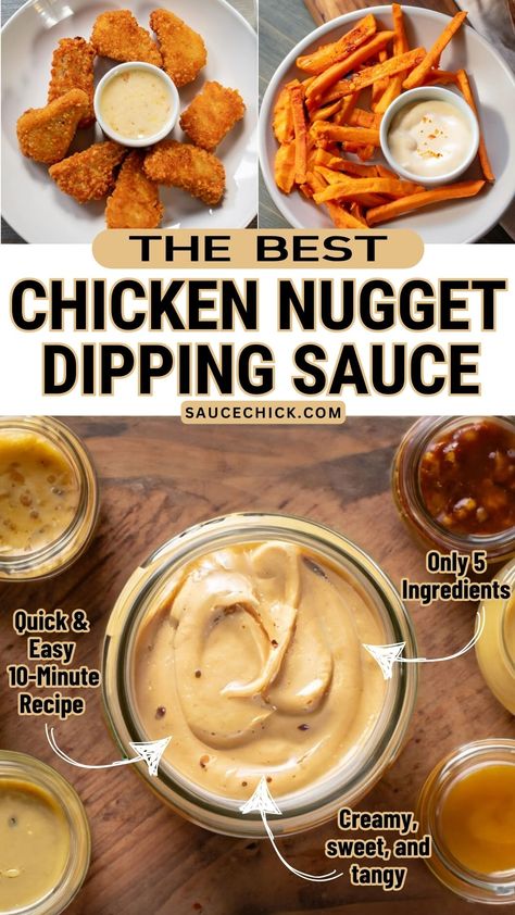 Chicken Nugget Dipping Sauce Recipe Homemade Chicken Nugget Sauce, Nugget Sauce Recipe, Best Chicken Nugget Dipping Sauce, Chicken Nugget Sauce Recipes, Chicken Nuggets Sauce Dips, Sauce For Nuggets, Dip For Chicken Nuggets, Chicken Finger Dipping Sauce Recipe, Chicken Finger Dip