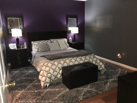 20 Gorgeous Purple Master Bedroom Designs Purple And Gray Bedroom Ideas, Purple And Gray Bedroom, Bedroom Ideas For Couples Romantic, Bedroom Designs For Couples, Purple Bedrooms, Purple Bedroom, Bedroom Decor For Couples, Purple Rooms, Small Bedroom Designs