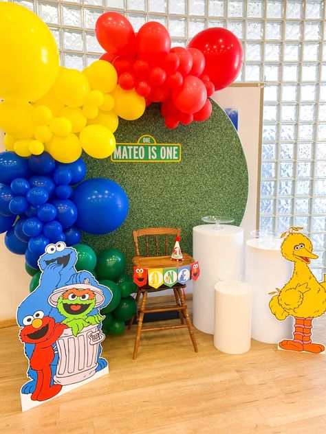 Sesame Street Birthday Table Set Up, Modern Sesame Street Party, 2nd Birthday Sesame Street, Sesame Street Baby Shower Ideas, Sesame Street Birthday Party Ideas 1st, Sesame Street Birthday Party Ideas Food, Elmo Themed Birthday Party, Sesame Street Party Decorations, Sesame Street 1st Birthday Party