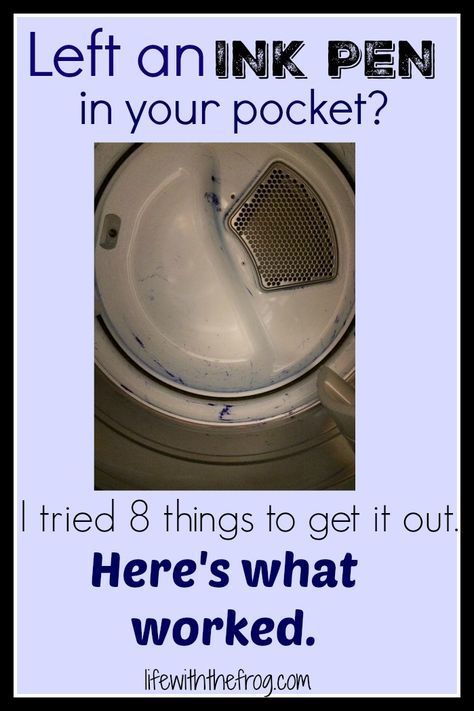 Ink pen in your dryer. How do you get it out? I tried eight things. Here's what worked. You won't believe how easy number 8 is! Remove Ink From Clothes, Ink Out Of Clothes, Ink Removal, Ink Stain Removal, Stain Remover Clothes, Eye Tricks, Pen Stain, Cleaning Lady, Ink Stains