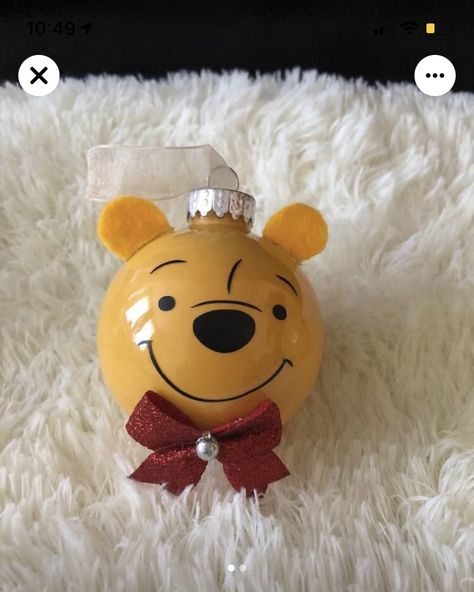 Winnie The Pooh Ornaments Cricut, Winnie Pooh Christmas Tree, Disney Holiday Crafts, Disney Baubles Diy, Muppet Ornaments Diy, Winnie The Pooh Christmas Ornaments Diy, Diy Winnie The Pooh Ornaments, Paw Patrol Ornaments Diy, Disney Christmas Themes Ideas