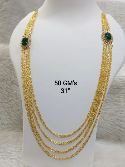 Silver jewellery @ Ingot jewells 9491623532 Chandra Haar Designs Gold, Chandraharam Locket Designs, Guthapusala Necklace, Step Chains Designs, Chandra Haram Designs Gold, Chandra Haram, Honey Necklace, Step Chain, Kids Gold Jewelry