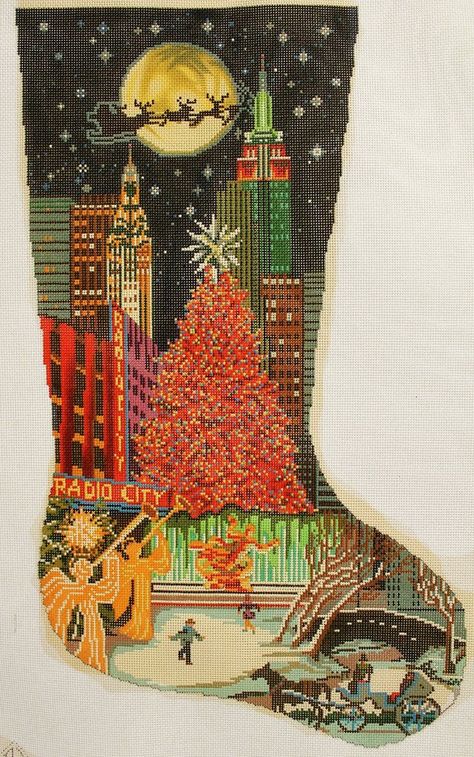 DJ # DL501 #Canvas #Christmas #Holiday Dj Designs, Needlepoint Christmas Stocking Kits, Needlepoint Stocking, Cross Stitch Stocking, Cross Stitch Christmas Stockings, Stitch Witchery, Needlepoint Stockings, Needlepoint Stitch, Cross Stitch Christmas