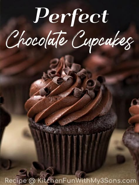 Ultimate Chocolate Cupcakes, Rich Chocolate Cupcakes, Choc Cupcake Recipe, How To Make Chocolate Cupcakes, Fancy Chocolate Cupcakes, Chocolate Cupcake Recipe From Scratch, Chocolate Pudding Cupcakes, Chocolate Cupcakes Recipes, Cupcakes With Chocolate Chips