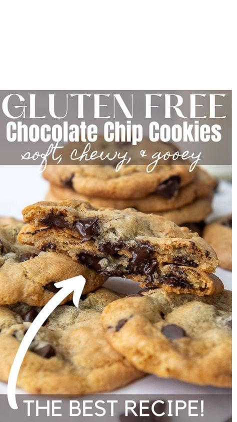 gluten free chocolate chip cookies Homemade Gluten Free Cookies, Gluten Free Chewy Cookies, Best Ever Gluten Free Chocolate Chip Cookies, Soft And Chewy Gluten Free Chocolate Chip Cookies, Gluten Free Chewy Chocolate Chip Cookies, Chocolate Chip Cookies With Gluten Free Flour, How To Make Gluten Free Cookies, Gluten Free Cookie Pizza, The Best Gluten Free Cookies