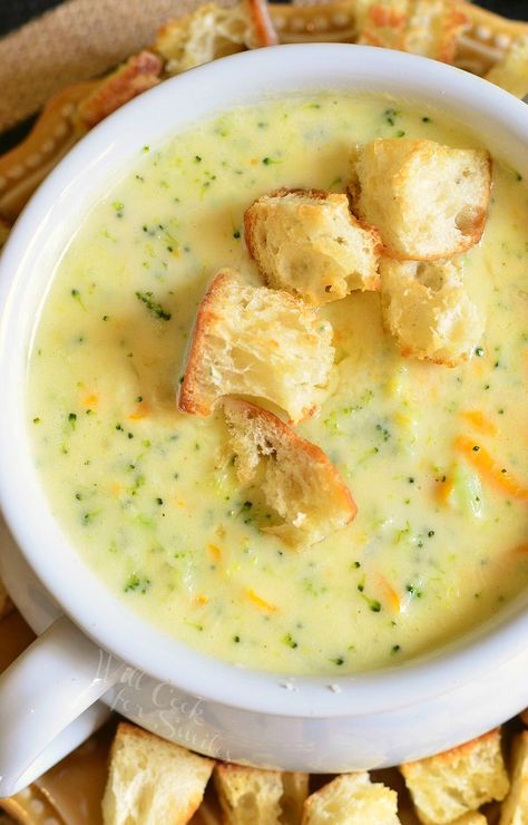 Asiago Broccoli Cheese Soup | from willcookforsmiles.com Recipes With Cheese Wiz, Asiago Broccoli Cheese Soup, Soup Making, Chili Soup, Asparagus Soup, Broccoli Soup, Broccoli Cheese Soup, Broccoli Cheese, Soups Stews