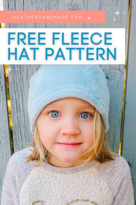 Sewing Fleece Hats, How To Make A Beanie, Kids Fleece Hats, Fleece Sewing, Fleece Hat Pattern, Fleece Sewing Projects, Fleece Crafts, Hat Sewing Pattern, Fleece Projects