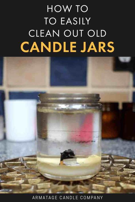 Clean Candle Jars, Recycled Candle Jars, Reuse Candle Jars, Homemade Candle Recipes, Candle Diy Mason Jar, Candle Reuse, Old Candle Jars, Wax Candles Diy, Diy Candles Homemade