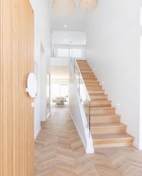 Internal Stairs, Building Demolition, Timber Front Door, Internal Oak Doors, Scarborough Beach, Coastal Modern, Timber Door, Beach House Design, Oak Doors