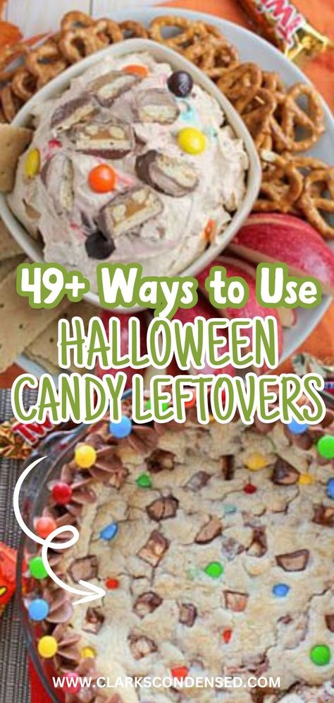 Learn how to transform leftover Halloween candy into delightful new recipes with these 50 easy ideas. From candy-studded desserts to creative toppings, you can make the most of your Halloween haul while creating tasty treats that everyone will enjoy. Desserts With Leftover Halloween Candy, Baking With Halloween Candy, Recipes For Leftover Halloween Candy, Leftover Halloween Candy Recipes Desserts, Halloween Candy Desserts Leftover, Recipes With Leftover Halloween Candy, Halloween Candy Recipes Leftover, What To Do With Leftover Halloween Candy, Halloween Candy Leftover Ideas