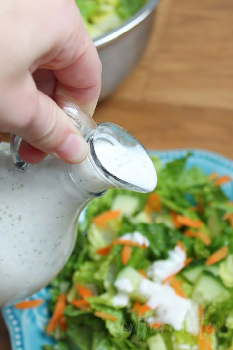 Pickle Juice Ranch Dressing | THM: FP Pickle Juice Salad Dressing, Thm Salad, Pickle Ranch, Thm Salads, Pickle Juice Uses, Low Fat Salads, Trim Healthy Mama Diet, Thm Meals, Thm Fp