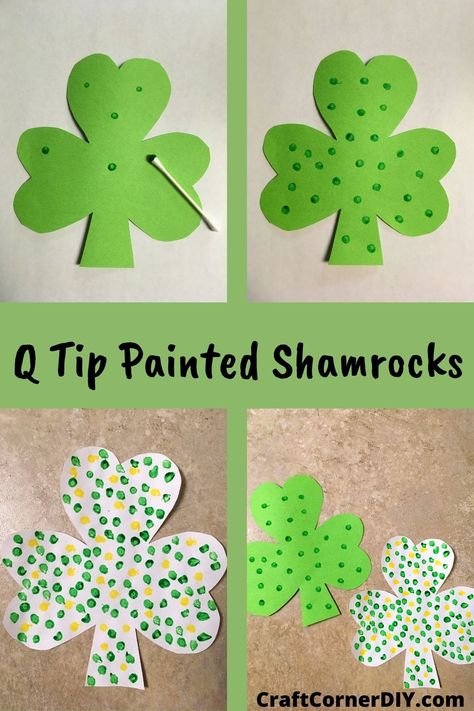 Easy St. Patrick's Day kids craft for toddlers, preschoolers, and elementary kids. Simple shamrock kids craft. #shamrockkidscraft Saint Patricks Day Activities For Toddlers, Toddler Saint Patricks Day Craft, March Toddler Themes, At Patrick Day Crafts, Clover Crafts For Toddlers, March Ideas For Preschool, At Patrick’s Day Toddler, Preschool Crafts March, St Patricks Day Lesson Plan For Toddlers