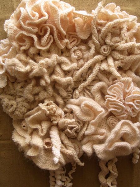 Flat | Homage to Hyperbolic Coral Reef Crochet | MitsukoTonouchi | Flickr Coral Reef Crochet, Crochet Geek, Beginner Crochet Tutorial, Form Crochet, Freeform Crochet, Fabric Yarn, Irish Lace, Irish Crochet, Crochet Art