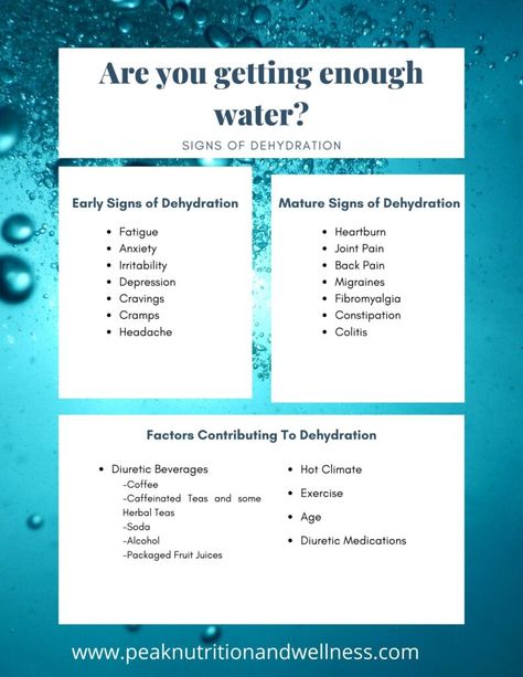 Water is the biggest nutrient deficiency in our population.This article provides simple tips to boost your hydration, recognize signs of dehydration and calculate how much water you need daily.#water #hydration #dehydration #diuretics #tips #peaknutritionandwellness #thirst #nutritionaltherapy #deficiency #hydrate Benefits Of Hydration, Signs Of Dehydration In Women, Chronic Dehydration Symptoms, Dehydration Remedies, Chronic Dehydration, Importance Of Hydration, Dehydration Symptoms, Water Board, Caffeine In Tea