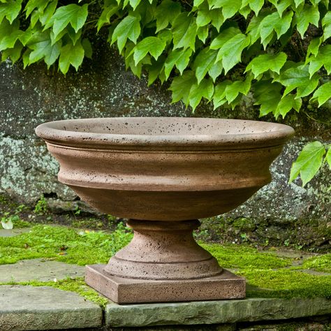 Have to have it. Campania International Newberry Cast Stone Urn Planter $439.99  26" w x 17" h Campania International, Plastic Planter Boxes, Corten Steel Planters, Fiberglass Planters, Urn Planters, Window Planter Boxes, Stone Planters, Steel Planters, Garden Fountains