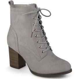 Grey Lace, Block Heel Ankle Boots, Suede Block Heels, Rise Above, Lace Up Booties, Suede Lace, Journee Collection, Shoes Booties, Suede Booties