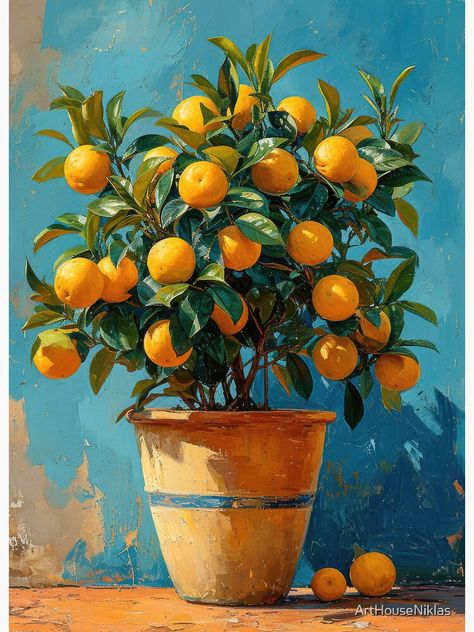 Lemon Tree Painting, Bowl Of Lemons, Lemon Art, Lemon Leaves, Lemon Tree, Impressionist Paintings, Fruit Art, Still Life Painting, Tree Painting