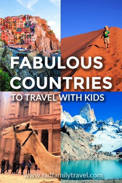 15 Fabulous Countries to Visit with Kids and Teens. Maybe you've dreamt of Italy as a family travel destination, but what about Namibia, Jordan, or Patagonia? Check out these places to go around the world for some of the best vacations. #worldtravel #traveldestinations #travelwithkids #travelwithteens Best Winter Vacations, Winter Vacations, Best Countries To Visit, Best Family Vacations, Family Destinations, Family Vacation Destinations, Countries In The World, Countries To Visit, Family Travel Destinations