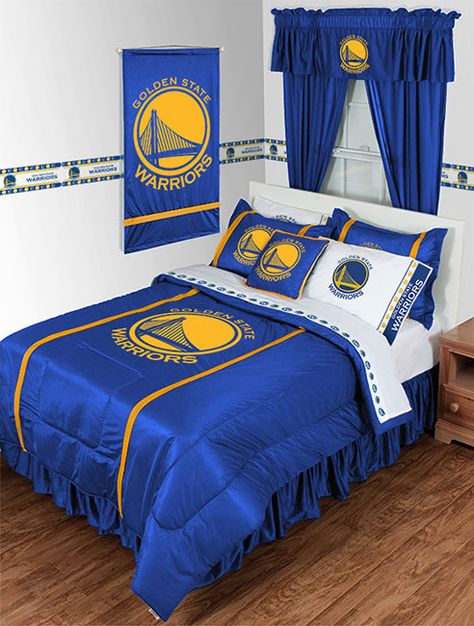 Golden State Warriors Bedroom, Basketball Bedroom, Sports Bedding, Basketball Room, Twin Comforter Sets, Nba Golden State Warriors, Twin Bed Sets, Twin Comforter, Bed In A Bag