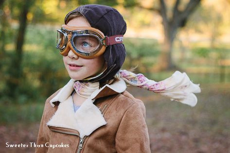 Amelia Earhart Costume Diy, Amelia Earhart Costume, Faux Suede Skirt, Aviator Hat, Wax Museum, Year Book, Amelia Earhart, Family Costumes, Fighter Pilot