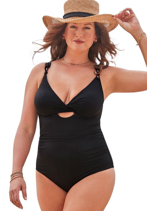 Underwire One Piece, One Piece Swimsuit Black, Stunning Style, Perfect Swimsuit, Soak Up The Sun, Swimsuit Black, Swimsuits For All, Swimsuit Shops, Twist Front