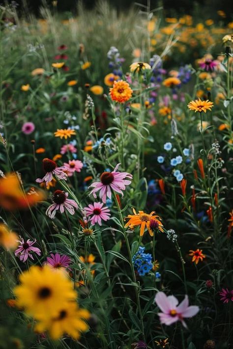 Bloom with Style: Wildflower Garden Ideas Wildflower Garden Ideas, Wildflower Yard, Wildflower Pictures, Wildflower Aesthetic, Pretty Wildflowers, Hobbit Life, Lifestyle Block, Wild Flower Garden, Wildflowers Garden