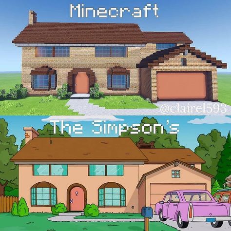 Simpsons House, House In Minecraft, Block Craft, The Simpson, How To Play Minecraft, Pocket Edition, Best Build, Minecraft Designs, Minecraft Houses