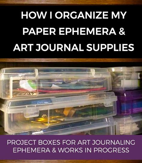 Junk Journal Supplies Organization, Organizing Junk Journal Supplies, How To Organize Junk Journal Supplies, Journaling Supplies Organization, Organize Ephemera, Journal Supplies Organization, Papercraft Storage, Art Journal Supplies, Ephemera Storage