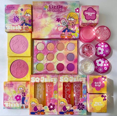 The Disney Lizzie McGuire x ColourPop collection is available now at ColourPop.com Makeup Palette Collection, Anastasia Makeup, Pop Makeup, Bubblegum Pop, Barbie Doll Set, Makeup Pallets, Magical Makeup, Makeup Package, Makeup Is Life